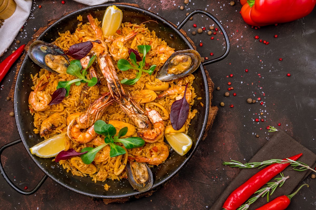 paella with seafood